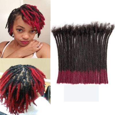 0.6cm Human Hair Dreadlock Extensions 8 Inch 50 Strands Ombre Loc Extensions Human Hair for Men Human Human1b/Bug