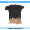 0.6cm Thickness 10 Inch 50 Strands 100% Real Human Hair Dreadlock Extensions for Man/Women Full Head Handmade Can Be Dyed and Bleached Soft loc Extensions with Needle and Comb view 2