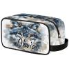 Zestdesign Custom Vintage Wolf Makeup Bag with Name Personalized Waterproof Toiletry Bag Customized Wildlfe Animal Cosmetic Bag for Women Men view 1