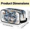 Zestdesign Custom Vintage Wolf Makeup Bag with Name Personalized Waterproof Toiletry Bag Customized Wildlfe Animal Cosmetic Bag for Women Men view 3