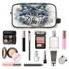 Zestdesign Custom Vintage Wolf Makeup Bag with Name Personalized Waterproof Toiletry Bag Customized Wildlfe Animal Cosmetic Bag for Women Men view 4
