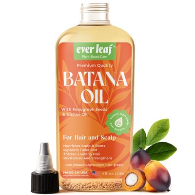 EVERLEAF Batana Oil Hair Growth Blend with Castor & Fenugreek | Boosts Growth, Strengthens Thin Hair & Revives Scalp | Botana Oil Hair Growth | Natural Nourishment for All Hair Types | 4 fl oz