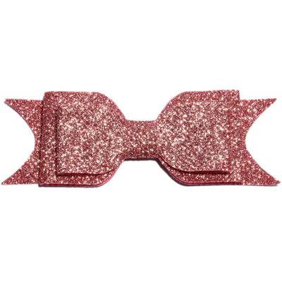 10Pcs 9.5cm Three Layers Glitter Gold Powder Hair Bows for Hair Clips Handmade Shiny Hairbows for Hair Accessories (10Pcs Dusty Pink, With No Clip)