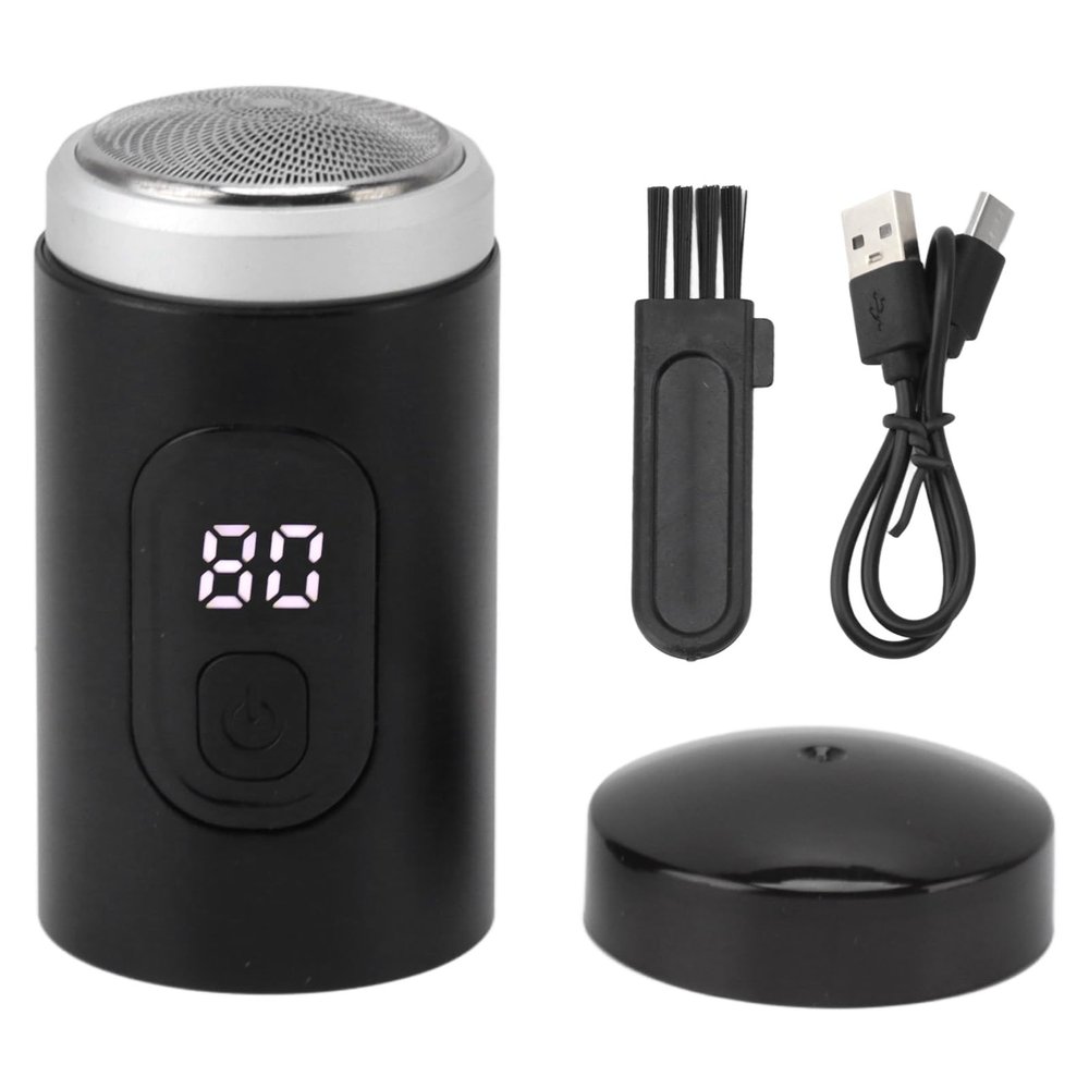 equlup Electric Beard Trimmer, USB Rechargeable Digital Beard Trimming Groomer IP7X Washable 65000RPM Hair Clippers Shavers for Men Husband Father