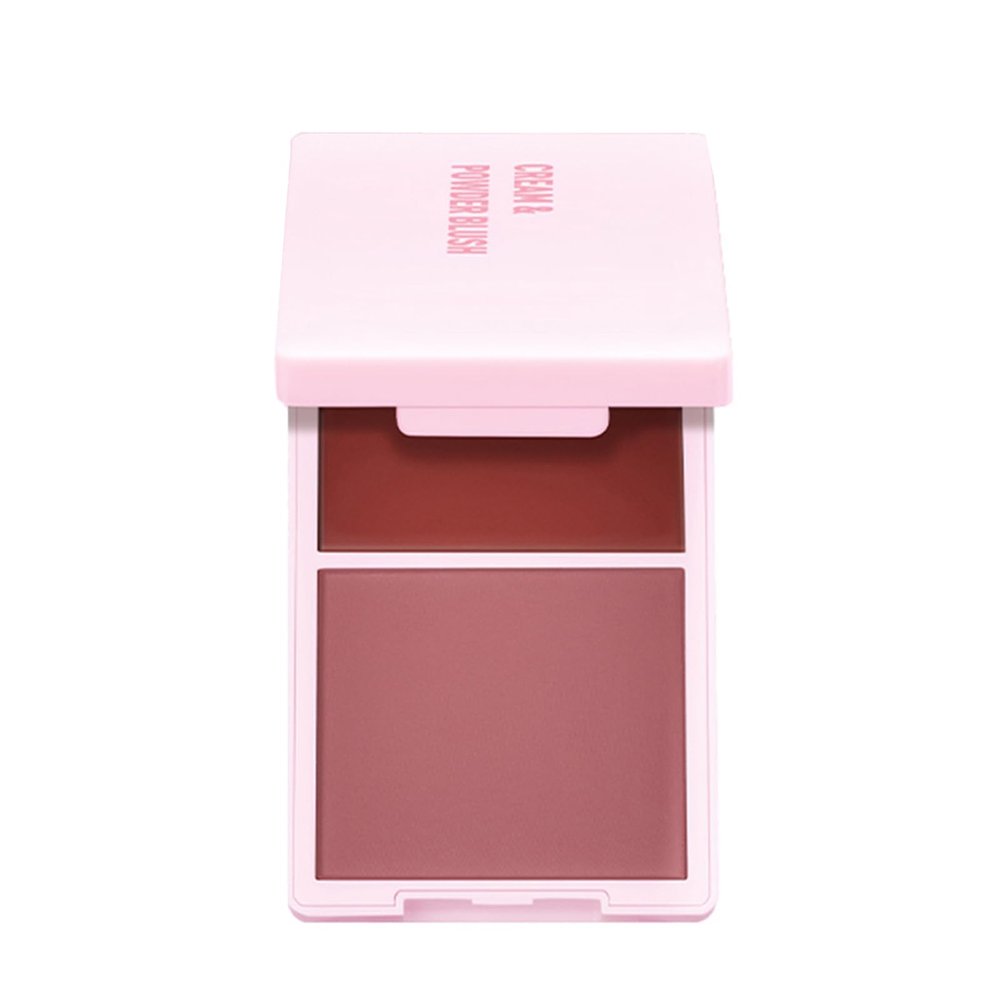 2 In 1 Cream And Powder Blusher Palettes Compact Face Makeup For Natural Long Lasting Color Smooth Application