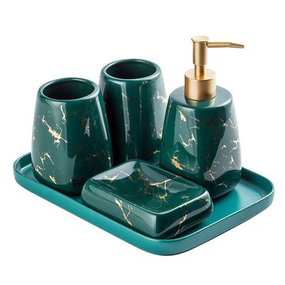 DUYHBAWRS Ceramic Bathroom Toiletry Set Marble Series Bathroom Model Room Decoration Bathroom
