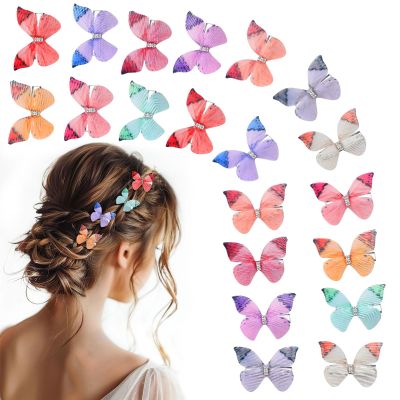 Paderison 20Pcs Butterfly Hair Clips for Women Moving Glitter Butterfly Clip Fairy Accessories Green