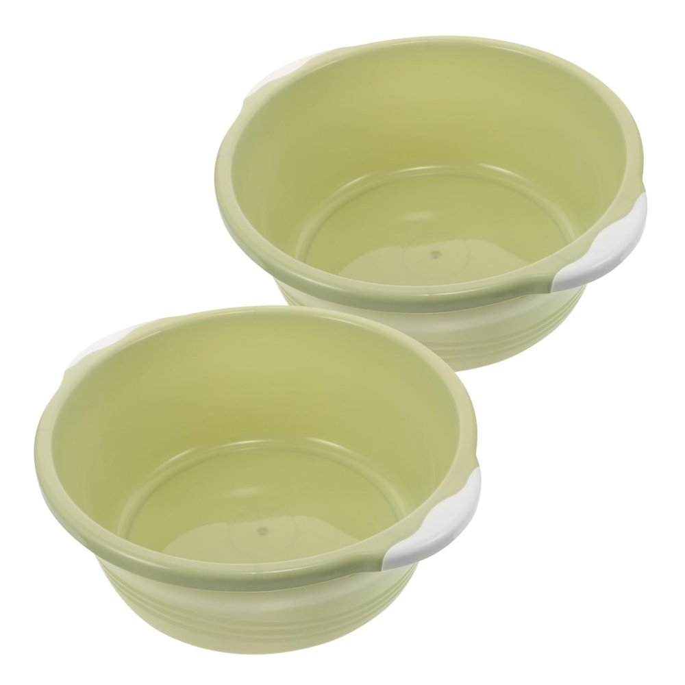 BESTYASH 2pcs Medium Plastic Wash Basin Foot Tub for Soaking Feet Bathroom Sink Household Fashion Bucket Washing Basins