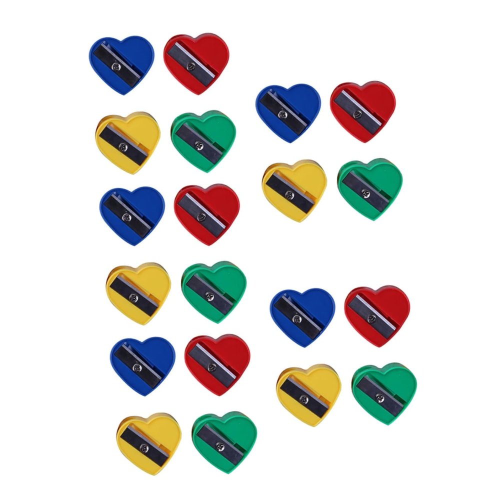 DIYEAH 60pcs Heart Shape Pencil Sharpener Single Hole Design for Eyebrow and Cosmetic Tools Lightweight for Home and School Use