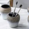 DUYHBAWRS Five Piece Set of Handmade Ceramic Toiletries in The Bathroom view 4