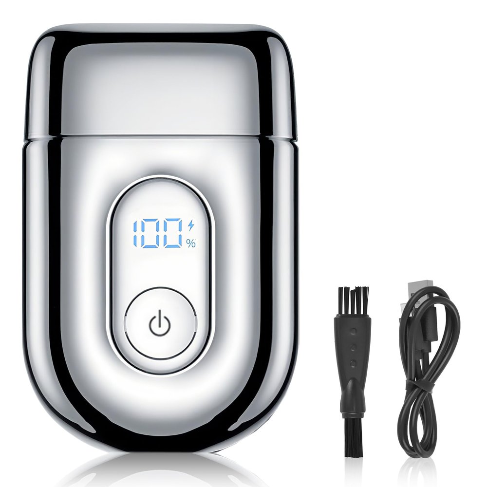 Electric Razor for Men, Electric Foil Shavers for Women,Mini Foil Shaver with Double Floating Blades, IPX7 Waterproof Wet/Dry Shaver, 90 Min Runtime, LED Display, Travel Lock, Gifts for Men&Women