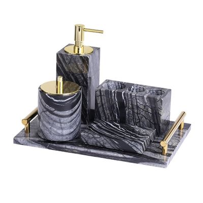 DUYHBAWRS Toiletry Cup Set Five-Piece Bathroom Tray Toilet Decoration Light Luxury Model Room Set