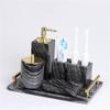 DUYHBAWRS Toiletry Cup Set Five-Piece Bathroom Tray Toilet Decoration Light Luxury Model Room Set view 3