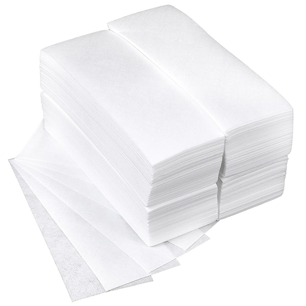 1200 Pcs Non Woven Wax Strips 7.9 x 2.8 Inch Bulk Large Wax Strips Body and Facial Hair Removal Waxing Strip Soft Waxing Paper Sheets for Arm Leg Underarm Face Eyebrow Armpit Chest Back and Bikini
