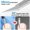 Tisojpod Nail Clippers,Toenail Clipper for Ingrown or Thick Toe Nails,Fingernail Clipper for Men Women Seniors with Stainless Steel Straight Blade Soft Handle Nail Cutter Black view 2
