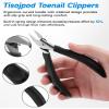 Tisojpod Nail Clippers,Toenail Clipper for Ingrown or Thick Toe Nails,Fingernail Clipper for Men Women Seniors with Stainless Steel Straight Blade Soft Handle Nail Cutter Black view 3