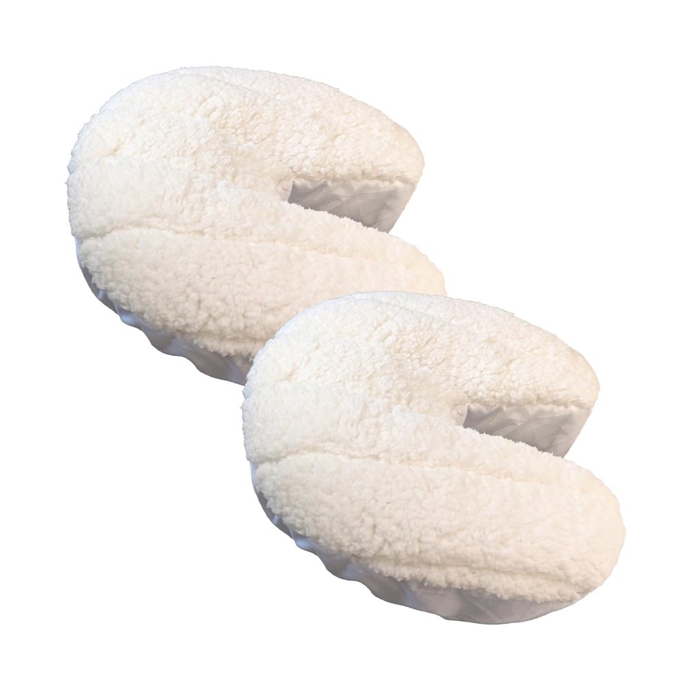 DECORFUNFUN 2 Pcs Massage Face Cradle Covers, Fleece Massage Table Facial Pillow Cover, Washable Elastic Fitted Massage Chair & Massage Bed, Soft Face Table Headrest Covers for Spa, Salon & Home Use.