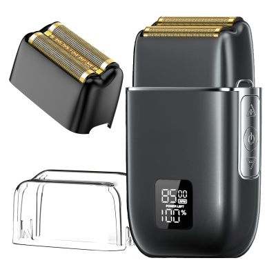 Electric Foil Shavers for Men, 3 Speed Electric Razor for Men, High Speed Dual Floating Blades, IPX7 Waterproof Wet & Dry, LED Display, USB Type C Charging, Foil Razor for Face/Beard/Head (Black)
