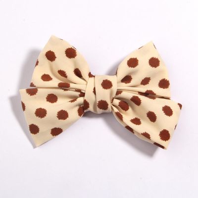 10Pcs 4.8" 12cm Solid Cotton Hair Bows Hair For Boutique Hairpins Barrettes Headwear Hair Acesssories (10Pcs Beige, With No Clip)