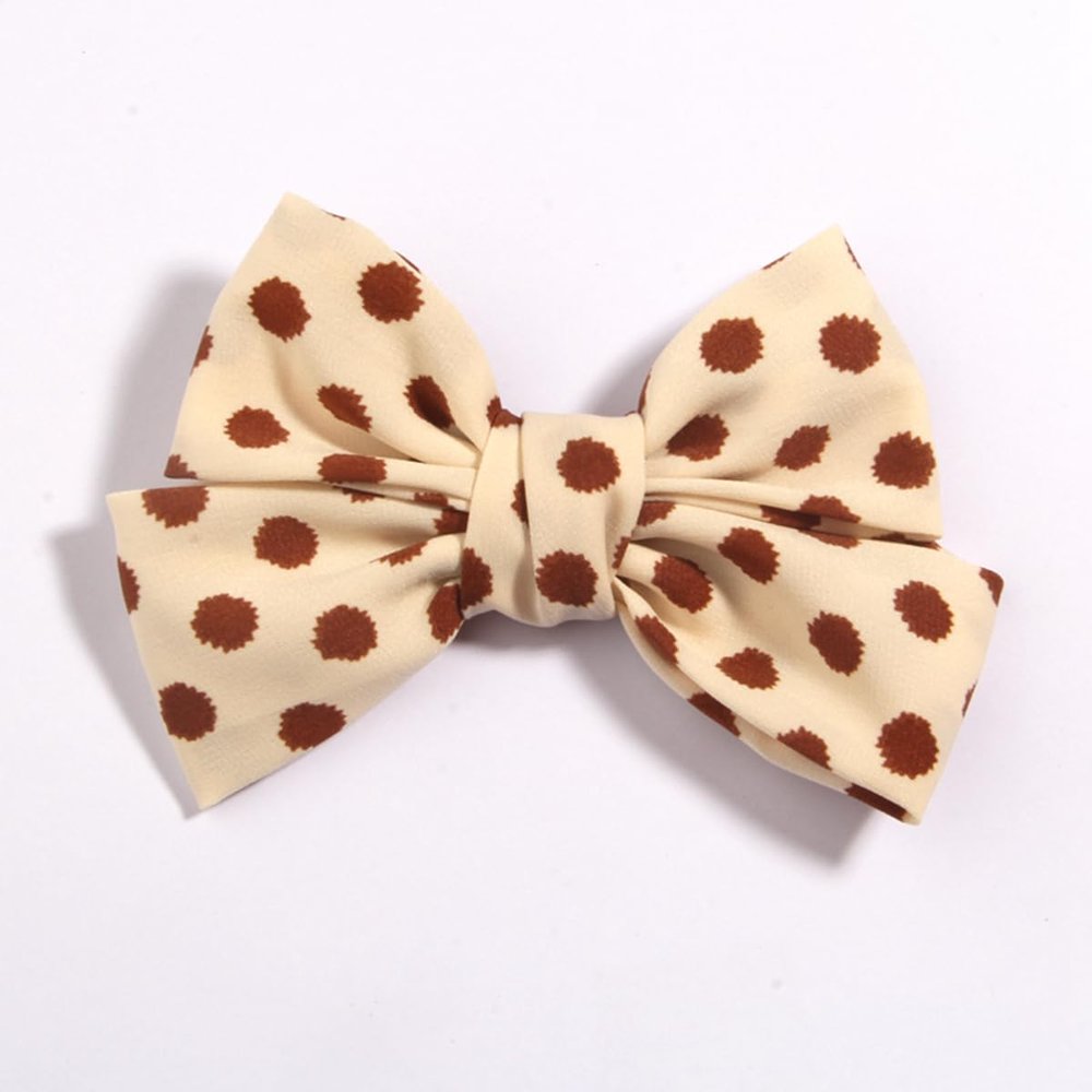 10Pcs 4.8" 12cm Solid Cotton Hair Bows Hair For Boutique Hairpins Barrettes Headwear Hair Acesssories (10Pcs Beige, With No Clip)