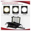QUGURLID 22in Makeup Train Case, Aluminum Trolley Makeup Train Case w/8 LED Light, Professional Cosmetic Organizer Studio w/Stand for Makeup Artist Hairstylist (Silver) view 4