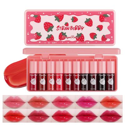 10 Colors Lip Tint Stain, Lip Stain Long Lasting Waterproof, Lip Makeup