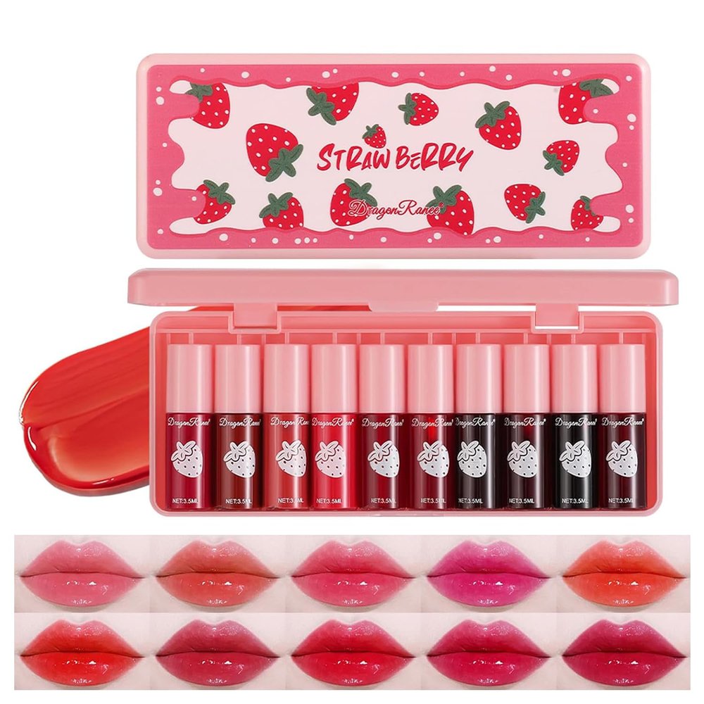 10 Colors Lip Tint Stain, Lip Stain Long Lasting Waterproof, Lip Makeup