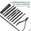 Manicure Cutters Nail Clipper Set, 8 Pcs Stainless Steel Pedicure Kit with Nail Scissors, Ear Spoon, and Trimmer, Portable Leather Case, Blue Inside view 2