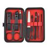 8-Piece Nail Clipper Set with Toenail Nippers, Dead Skin Dirt Remover & Pedicure Tools  Stainless Steel with Portable Case, Black (9-Piece Red Set) view 1
