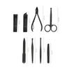 8-Piece Nail Clipper Set with Toenail Nippers, Dead Skin Dirt Remover & Pedicure Tools  Stainless Steel with Portable Case, Black (9-Piece Red Set) view 2