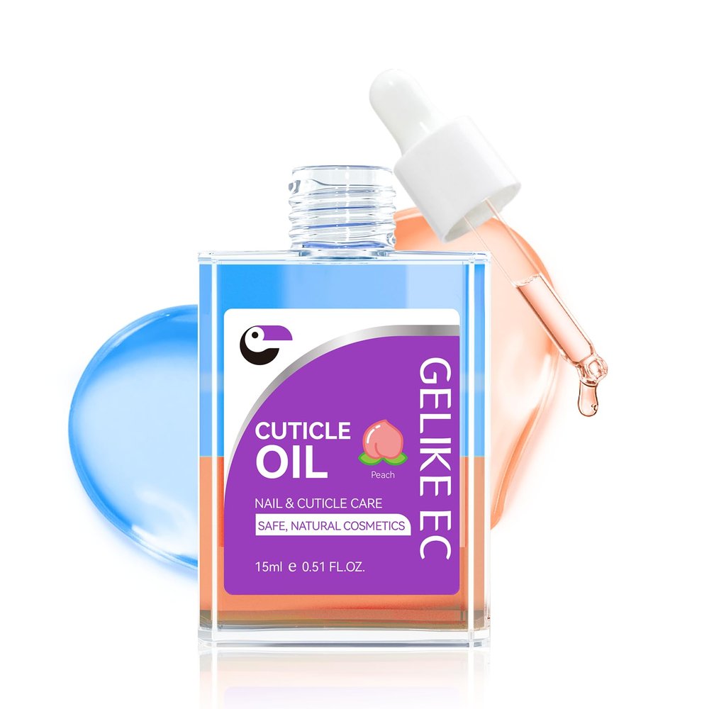 gelike ec Cuticle Repair Oil for Damaged Nails Peach Smells Nail Treatment for Growth and Strengthen - Growth Oil Quick Dry Nail Care Moisturize Weak Thin Salon and Home 15ML LARGE CAPACITY