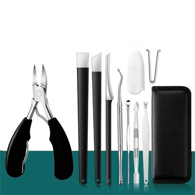 16-Piece Pedicure Set with Toe Nail Clippers, Ingrown Toenail Nippers & Cutters, Stainless Steel Manicure Tools  Red (11pcs Black)