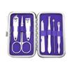 7-in-1 Manicure Set Carbon Steel Pedicure Kit, Nail Scissors Grooming Kit with Leather Travel Case, Portable and Ergonomic Design, Red (Purple) view 1