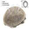 Topunique Mens Swiss Lace Human Hair Piece, #365 Dark Brown with 65% Gray Hair 110% Medium Density 8x10 Inch Base Size Single-Knotted Invisible Hairline Toupee for Men view 4