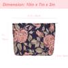 PAZIMIIK Makeup Bag Large Cotton Zipper Pouch for Purse Travel Canvas Make Up Organizer for Women Cosmetic,Rose Black Blue view 3