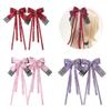 1Pair Ribbon Bows Hair Barrettes Unique Solid Colors Fashion Hairpieces Elegant Accessories For Females view 2