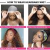 Maytune Highlight Ombre Headband Wig Human Hair Deep Wave 4/27 Glueless Water Wave Head band Wigs Human Hair for Black Women Brazilian Virgin Highlight Curly Headband Wig Human Hair 14 Inch view 3