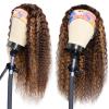 Maytune Highlight Ombre Headband Wig Human Hair Deep Wave 4/27 Glueless Water Wave Head band Wigs Human Hair for Black Women Brazilian Virgin Highlight Curly Headband Wig Human Hair 14 Inch view 4