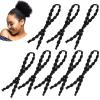 HJZHII 8 Pcs Adjustable Hair Ties, No Slip Afro Puff Ponytail Tie for Thick Curly Hair Braided Kinky Curly Ponytail Holder No Damage Puff Cuff Pineapple Style for Woman view 1