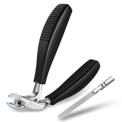 Large Toenail Clippers for Thick Nails for Seniors, Non-Slip Long Handled Angled Head Toe Nail Clippers with Catcher, Wide Jaw Opening Sharp Straight Edge Cutters, Fingernail Clippers for Men Women