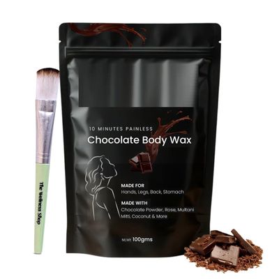 3.52oz (100G) Women - Chocolate Full Body Wax | Hair Removal Powder For Leg,10 Minute Painless Herbal Hair Removal Waxing Powder, Easy To Use At Home,Salon Like Results, Effective