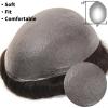 Topunique 0.06mm Thin Skin Toupee Hair for Men, 8x10 Inch PU Base with Knotless V-Looped Invisible Hairline 100% Medium Density #4 Medium Brown view 4