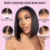 12 Inch Bob Wig Human Hair 5x5 Hd Lace Closure Wigs for Black Women Short Glueless Black Bob Wig Pre Plucked Pre Cut Natural Hairline Middle Part Lace Front Wigs Human Hair Breathable Daily Wear view 2