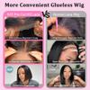 12 Inch Bob Wig Human Hair 5x5 Hd Lace Closure Wigs for Black Women Short Glueless Black Bob Wig Pre Plucked Pre Cut Natural Hairline Middle Part Lace Front Wigs Human Hair Breathable Daily Wear view 3