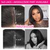 12 Inch Bob Wig Human Hair 5x5 Hd Lace Closure Wigs for Black Women Short Glueless Black Bob Wig Pre Plucked Pre Cut Natural Hairline Middle Part Lace Front Wigs Human Hair Breathable Daily Wear view 4