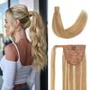 20 Inch Human Hair Ponytail 80g Long Wrap Around Ponytail Ash Blonde Bleach Blonde Real Hair Ponytail Extension for Women(20inch,80g Ash Blonde-Bleach Blonde) view 1