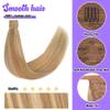 20 Inch Human Hair Ponytail 80g Long Wrap Around Ponytail Ash Blonde Bleach Blonde Real Hair Ponytail Extension for Women(20inch,80g Ash Blonde-Bleach Blonde) view 3