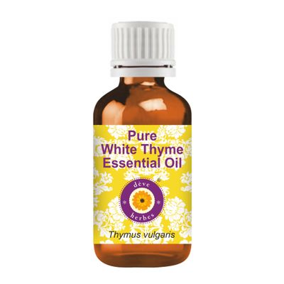 dve herbes Pure White Thyme Essential Oil (Thymus vulgaris) Natural Therapeutic Grade Steam Distilled 100ml (3.38 oz)