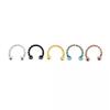 10Pcs Stainless Steel Horseshoe Lip Nose Septum Ear Ring Stud Piercing Set-Twist-Rainbow-16g (1.2 mm)-6 mm view 1