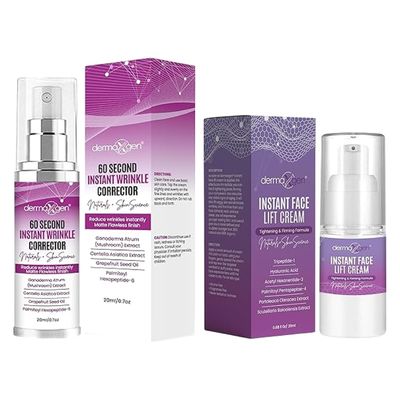 DERMAXGEN Organic Peptide Complex Skincare Set Instant Wrinkle Corrector & Face Lift Cream for Lifting, Tightening, and Firming